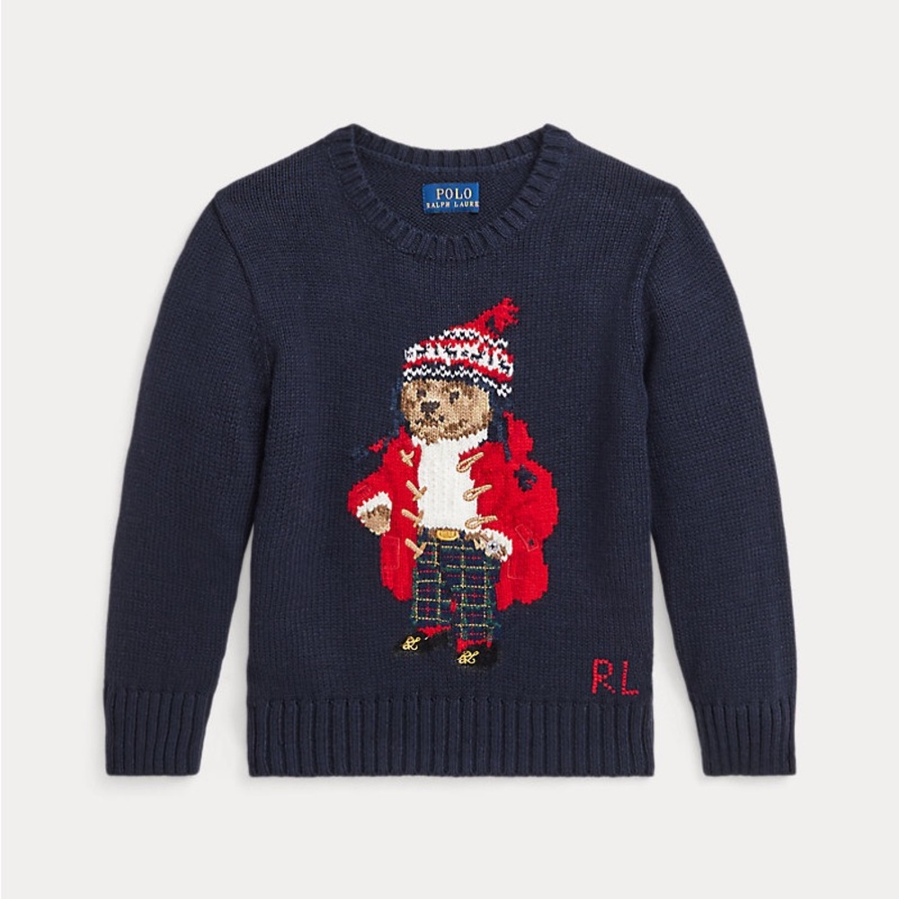 Polo by Ralph Lauren Navy Sweater with Bear Design